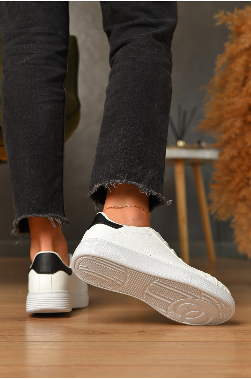 Кроссовки женские белого цвета на шнуровке 0213-2 205772