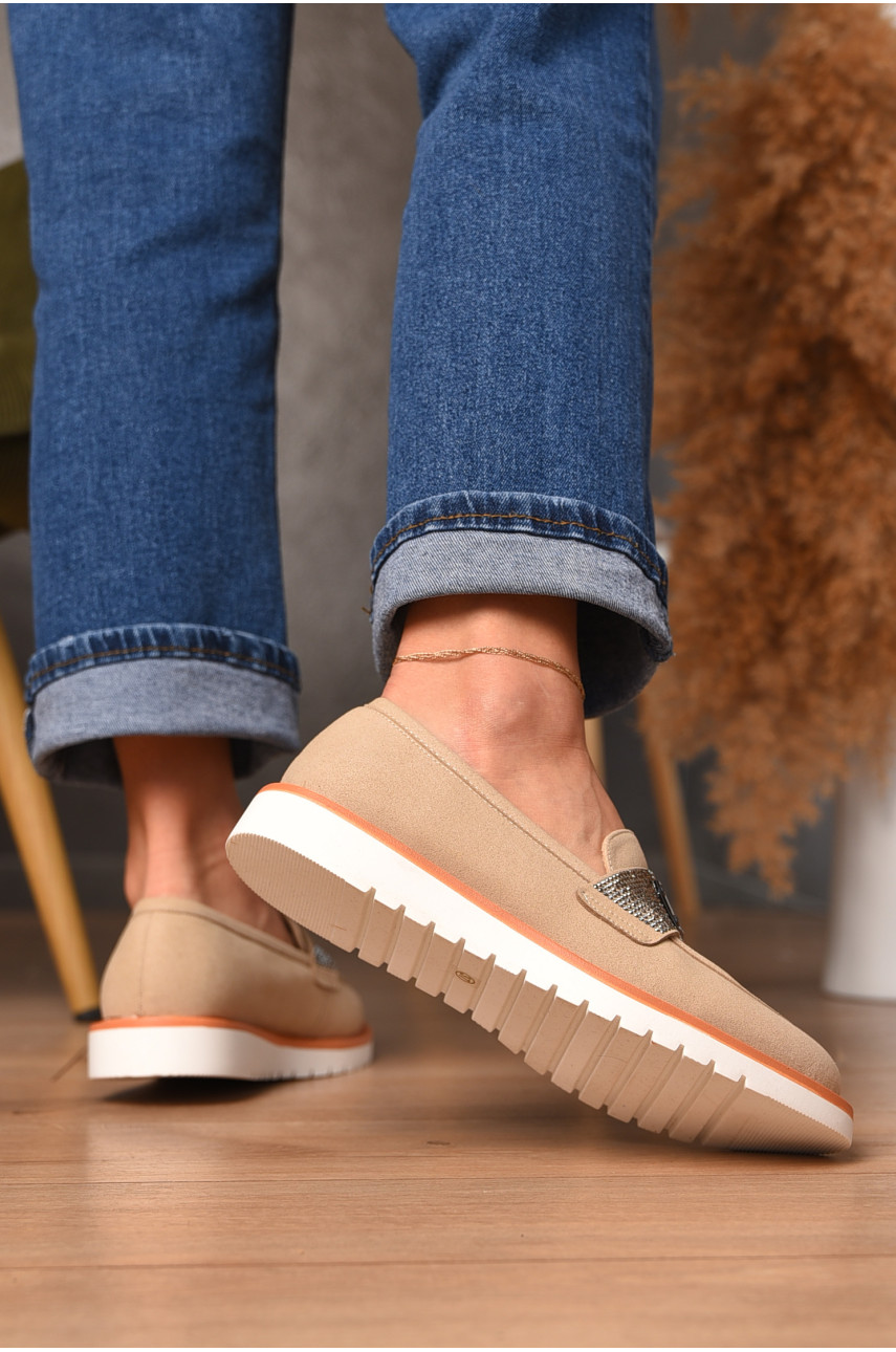 Туфлі-лофери жіночі бежевого кольору А35-1 205775