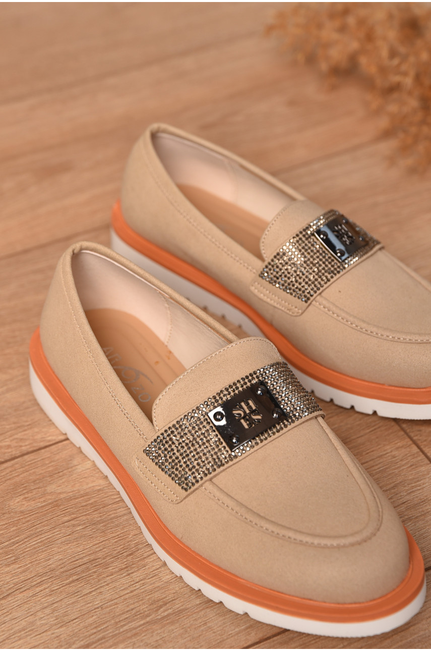 Туфлі-лофери жіночі бежевого кольору А35-1 205775
