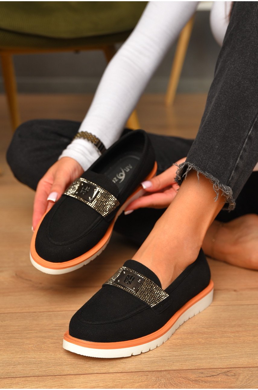 Туфлі-лофери жіночі чорного кольору А35 205776