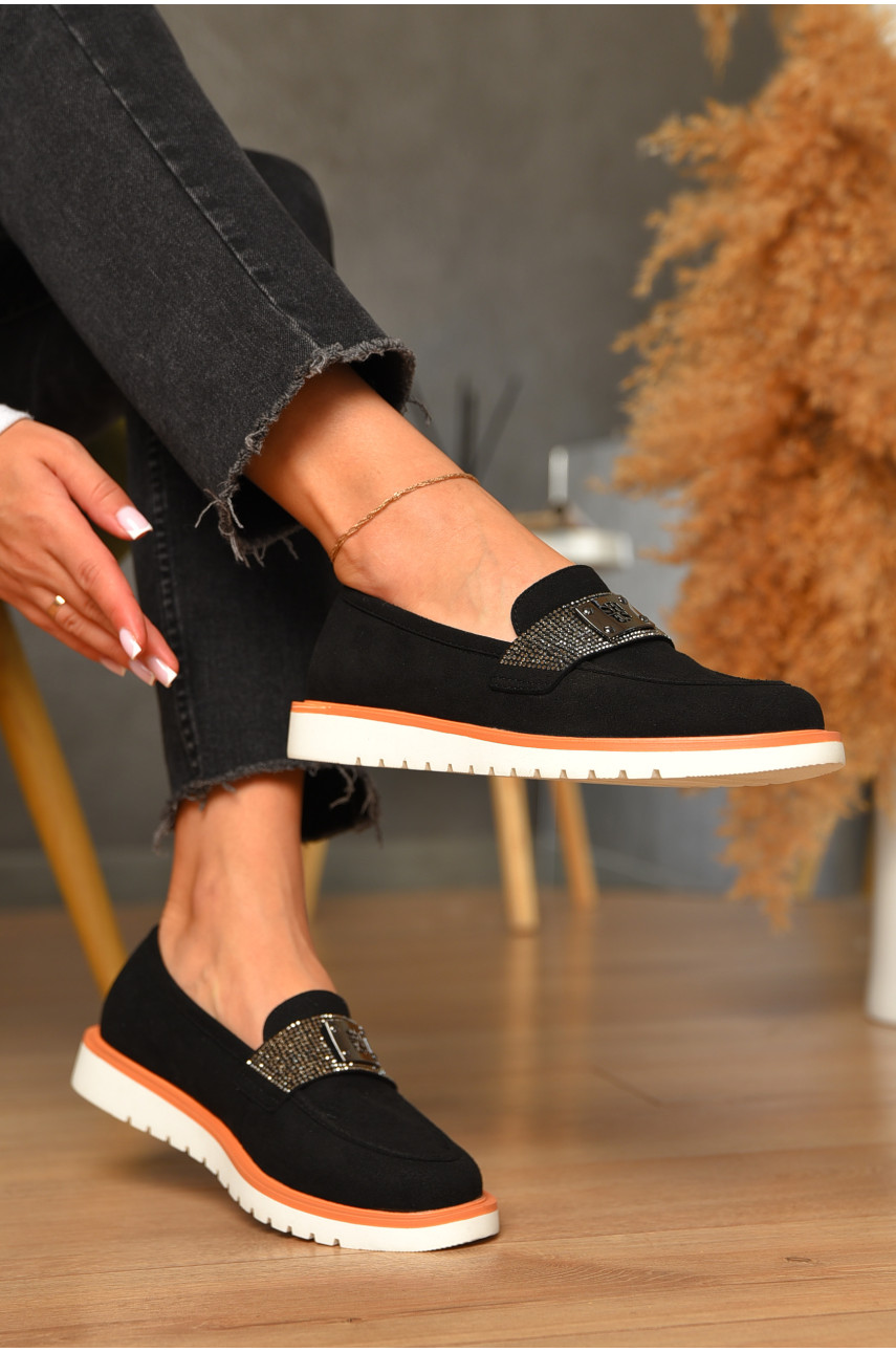 Туфлі-лофери жіночі чорного кольору А35 205776