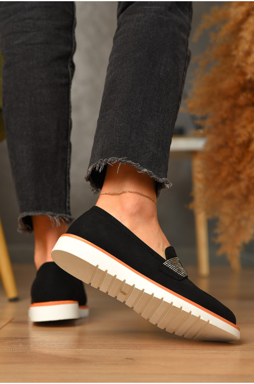 Туфлі-лофери жіночі чорного кольору А35 205776