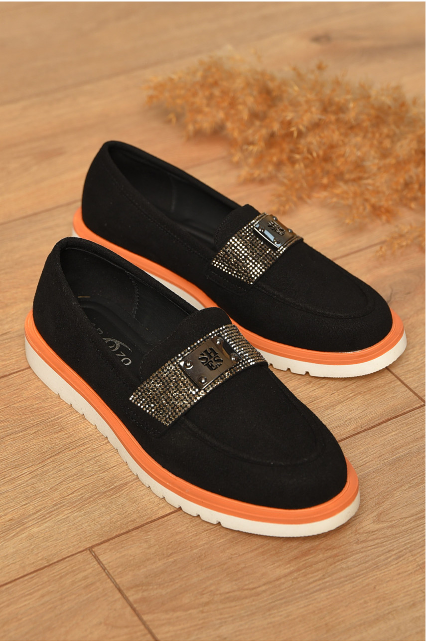 Туфлі-лофери жіночі чорного кольору А35 205776