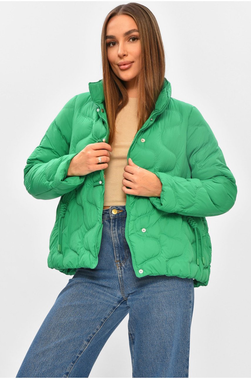 Куртка жіноча демісезонна зеленого кольору 205797