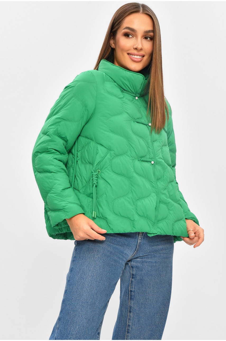 Куртка жіноча демісезонна зеленого кольору 205797