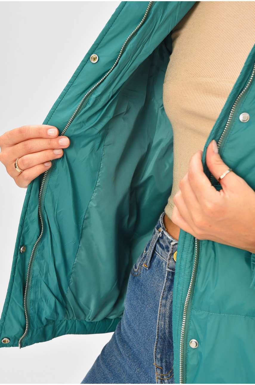 Куртка жіноча демісезонна зеленого кольору 205799 Куртка жіноча демісезонна зеленого кольору 205799