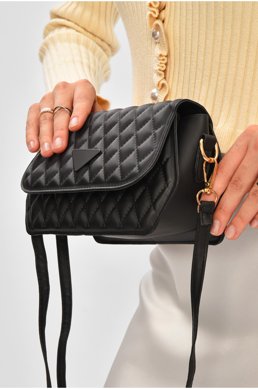 Сумка жіноча з екошкіри чорного кольору 86108 205804