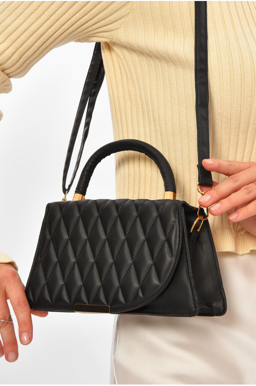 Сумка женская из экокожи черного цвета 9088 205812