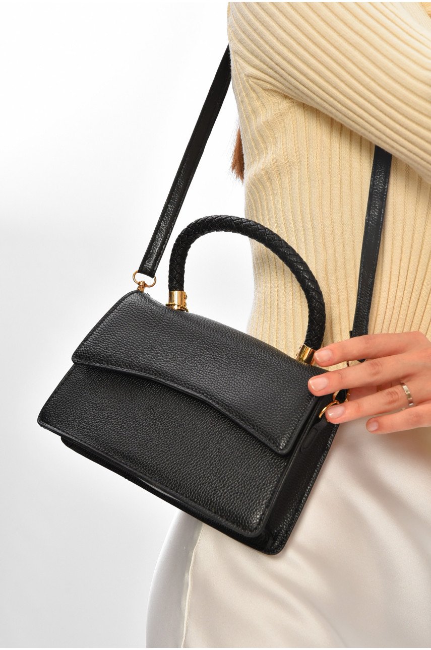 Сумка жіноча з екошкіри чорного кольору 9169 205813