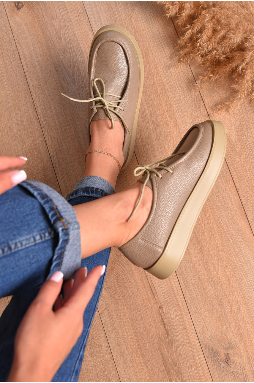 Лофери жіночі бежевого кольору 501-8 205819