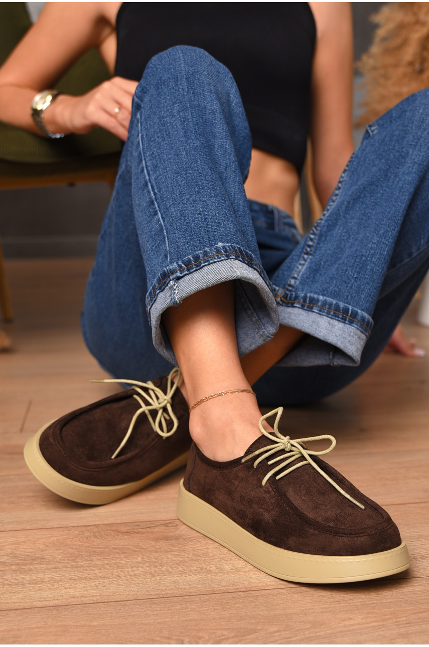 Лофери жіночі шоколадного кольору 501-5 205821