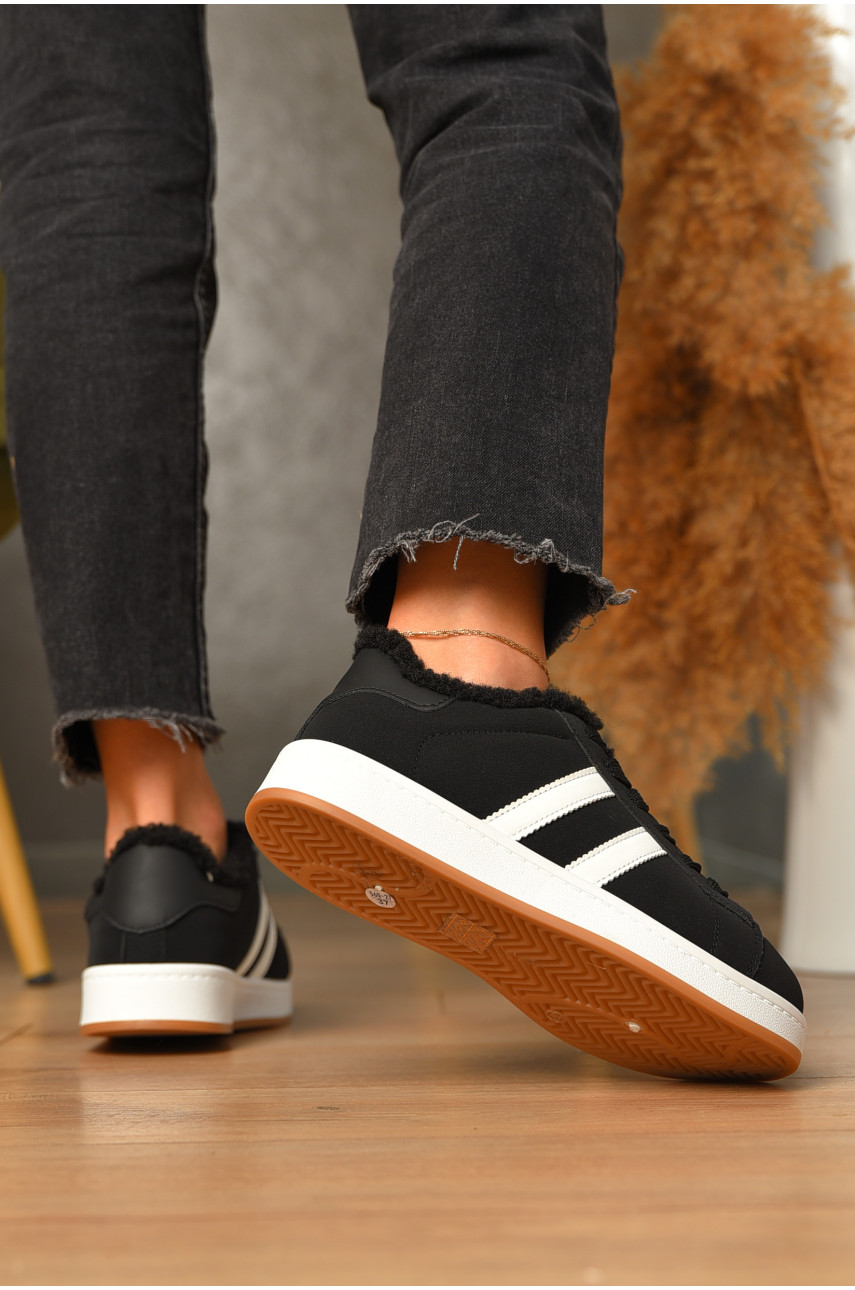 Кроссовки женские черного цвета на меху 560-27 205826