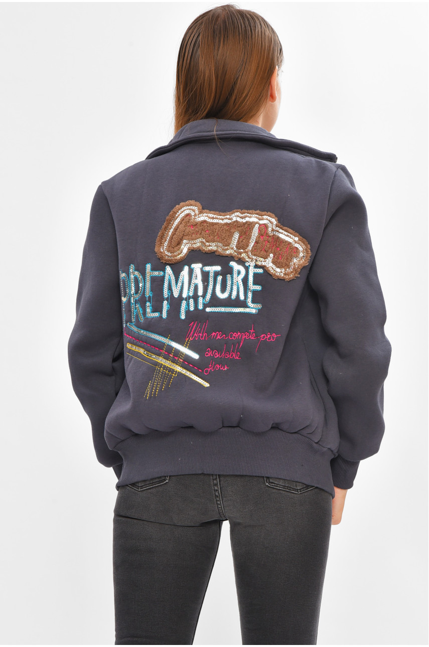 Кофта підліткова на флісі для дівчинки темно-синього кольору 4134 205840