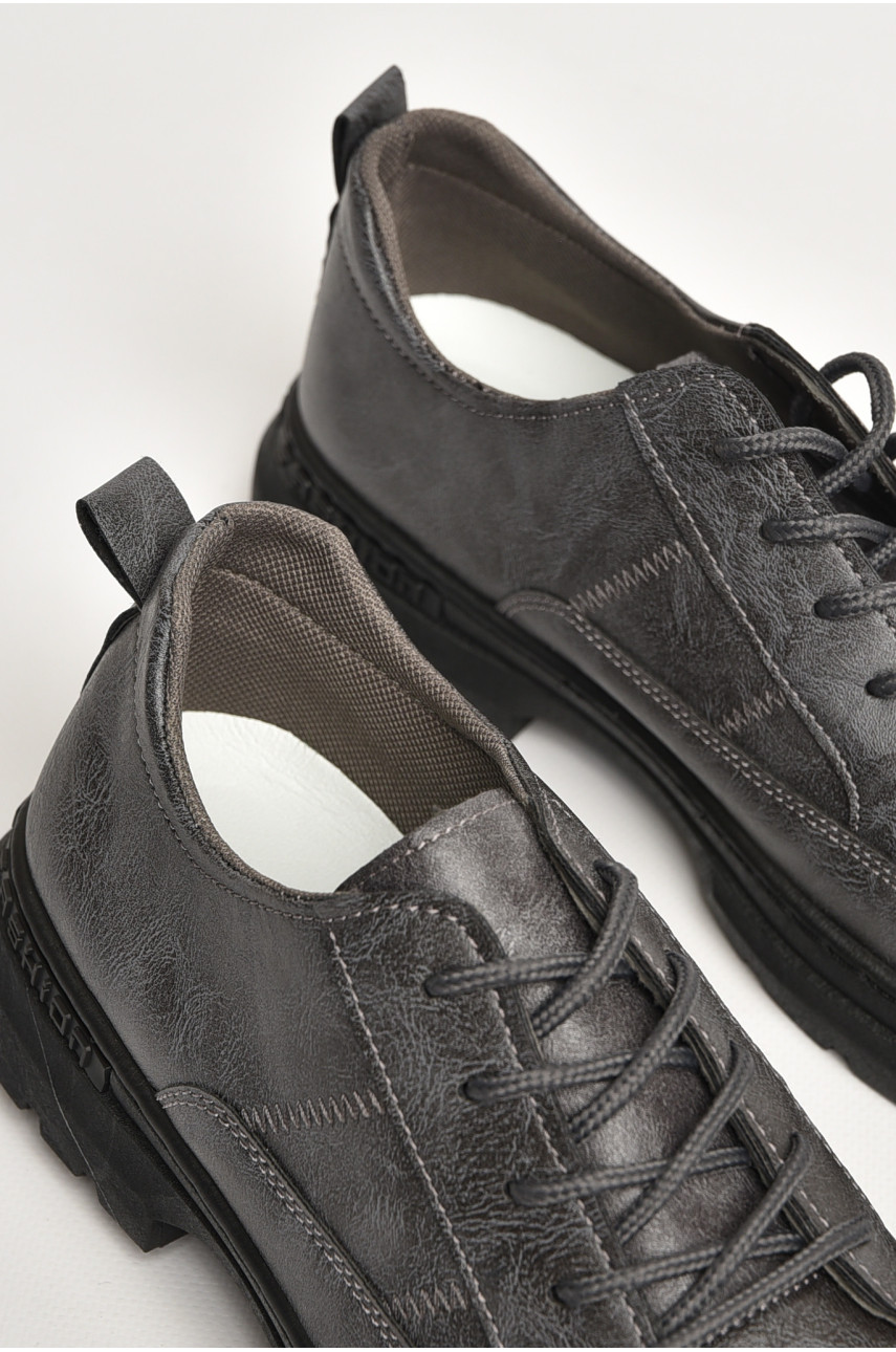 Туфлі чоловічі темно-сірого кольору Т13-2 205845