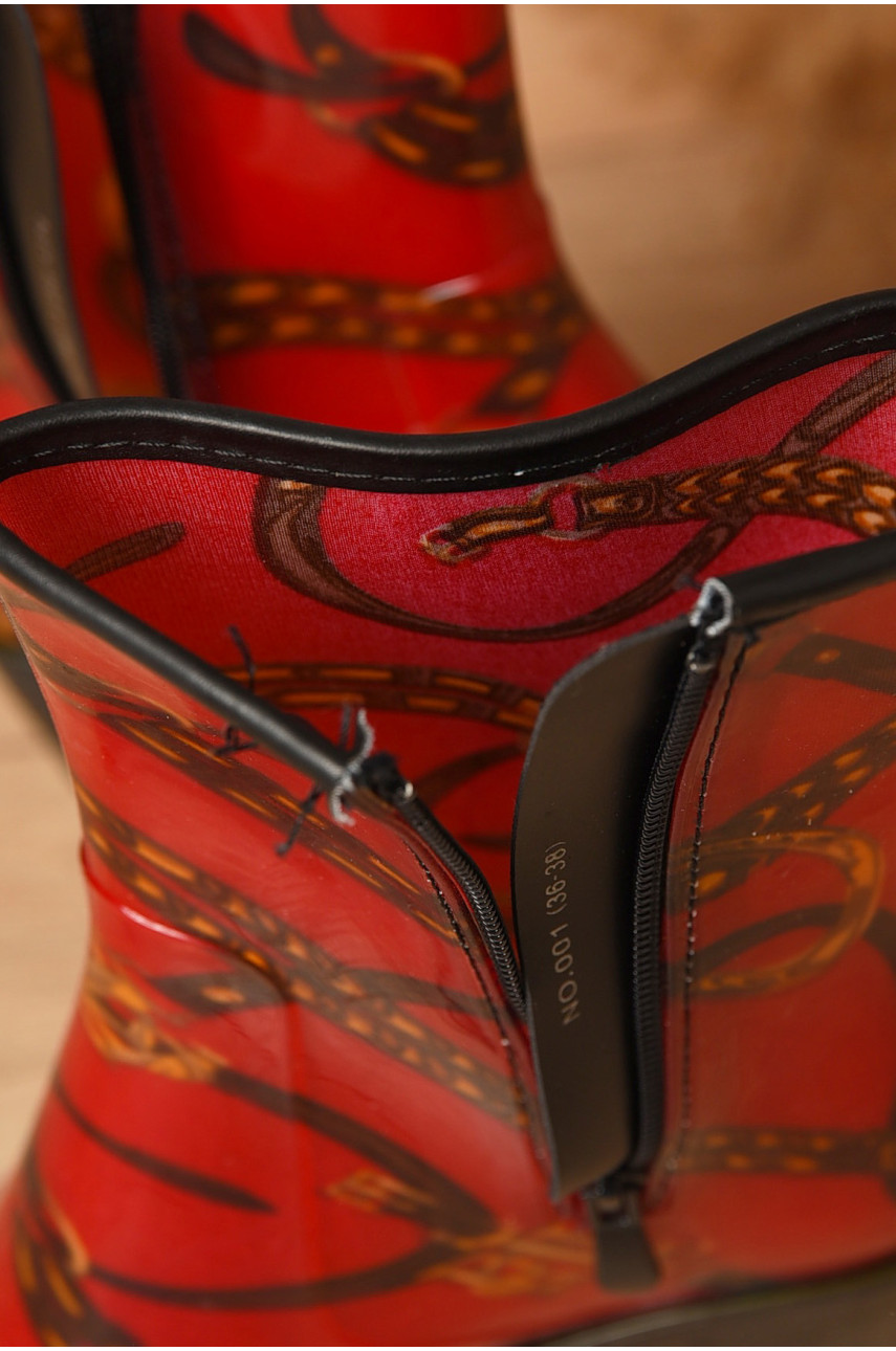 Сапоги резиновые низкие женские красные Уценка 001-229 205892 Сапоги резиновые низкие женские красные Уценка 001-229 205892