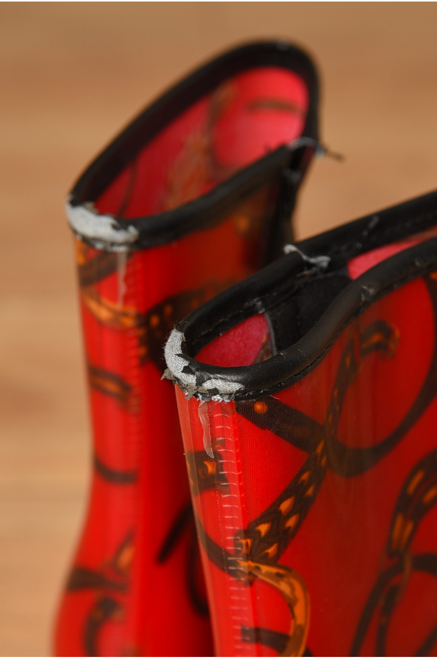 Сапоги резиновые низкие женские красные Уценка 001-229 205892 Сапоги резиновые низкие женские красные Уценка 001-229 205892