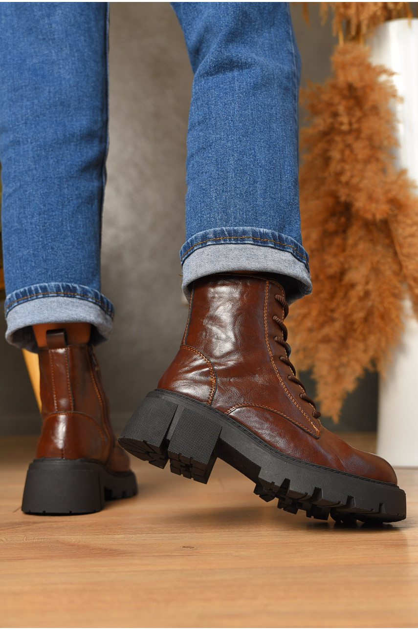 Ботинки женские демисезонные коричневого цвета 707-5 205929