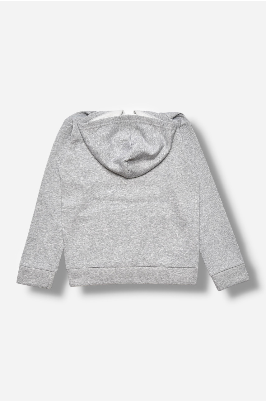Свитшот детский для мальчика на флисе серого цвета 316 205986