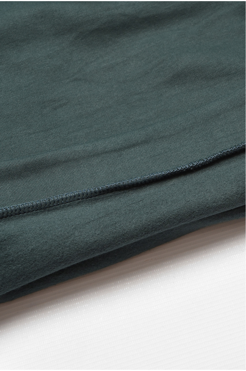 Світшот дитячий для хлопчика на флісі темно-зеленого кольору 309 205988