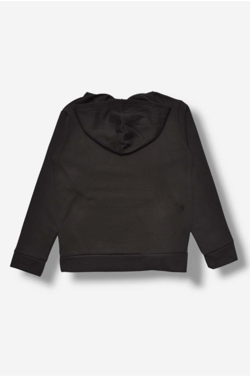 Свитшот детский для мальчика на флисе черного цвета 309 205989