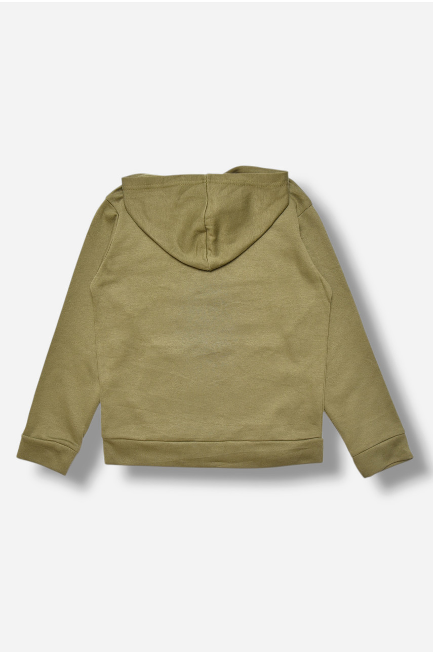 Свитшот детский для мальчика на флисе цвета хаки 309 205992