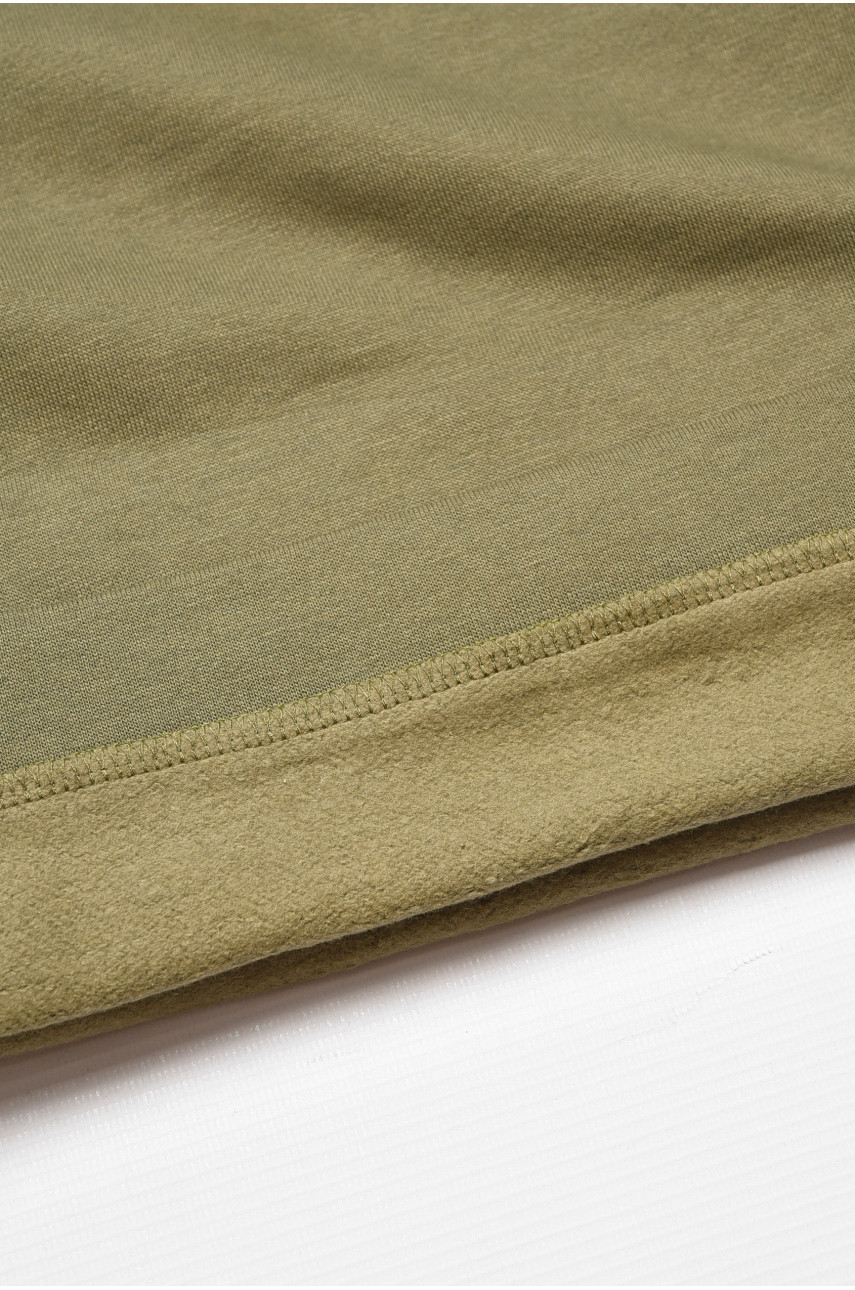 Свитшот детский для мальчика на флисе оливкового цвета 309 205993