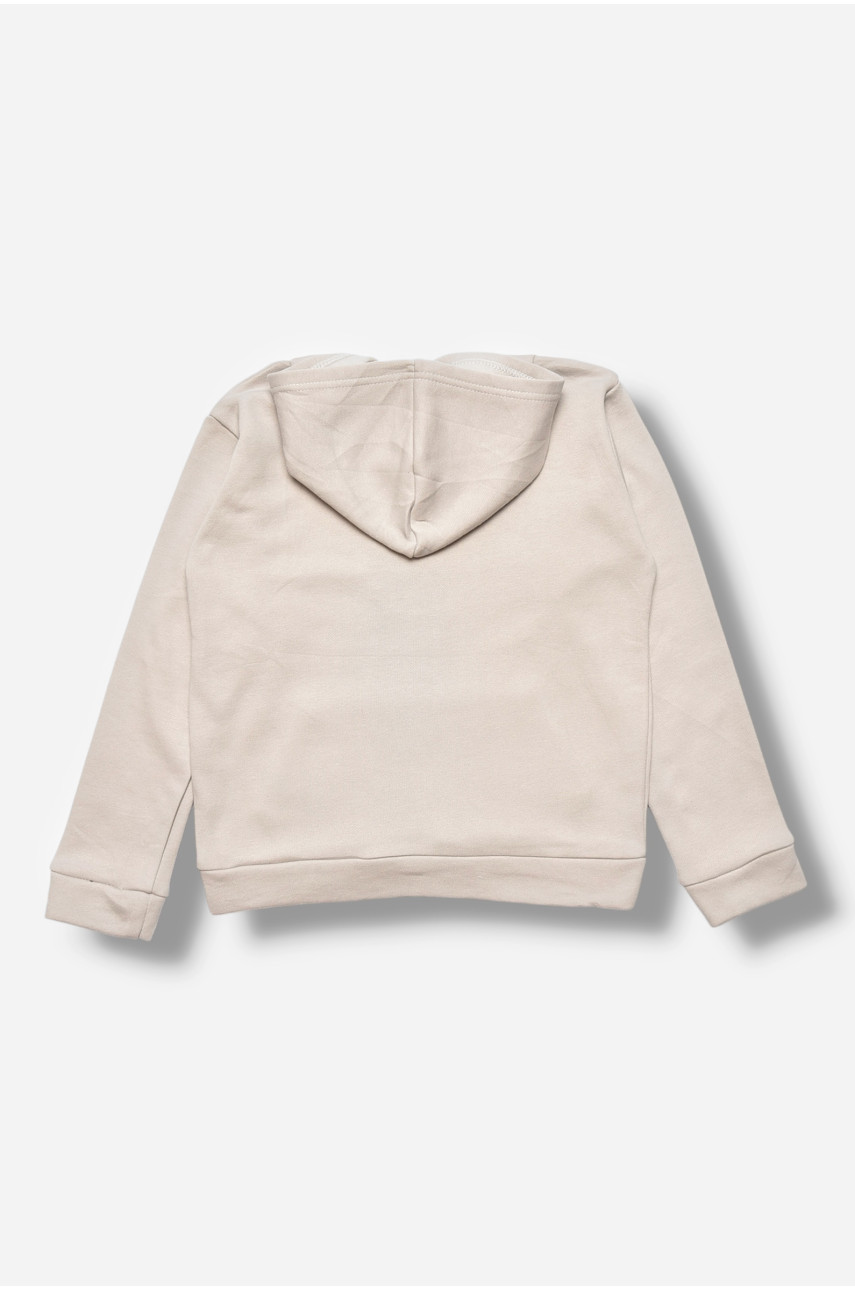 Свитшот детский для мальчика на флисе светло-серого цвета 307 205997