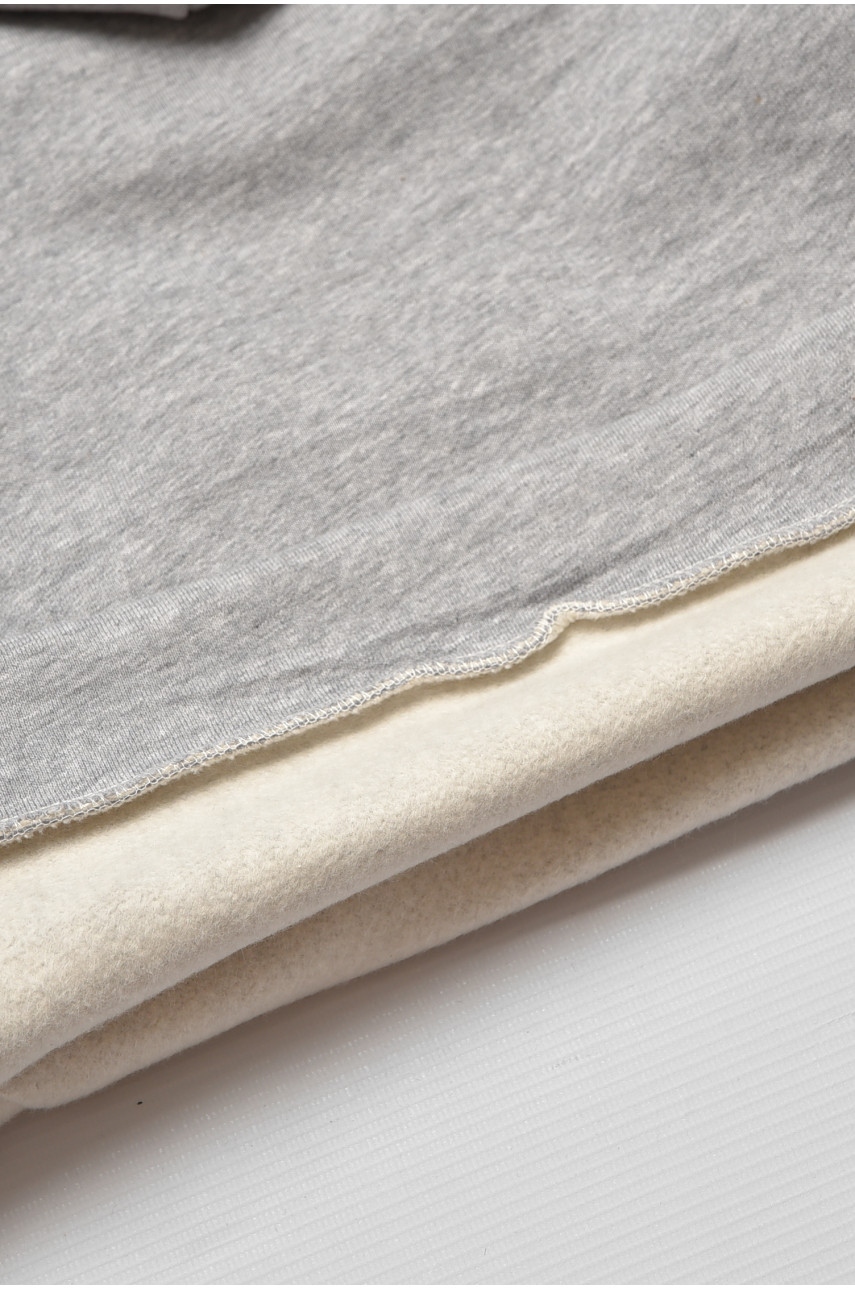 Свитшот детский для мальчика на флисе серого цвета 307 205999