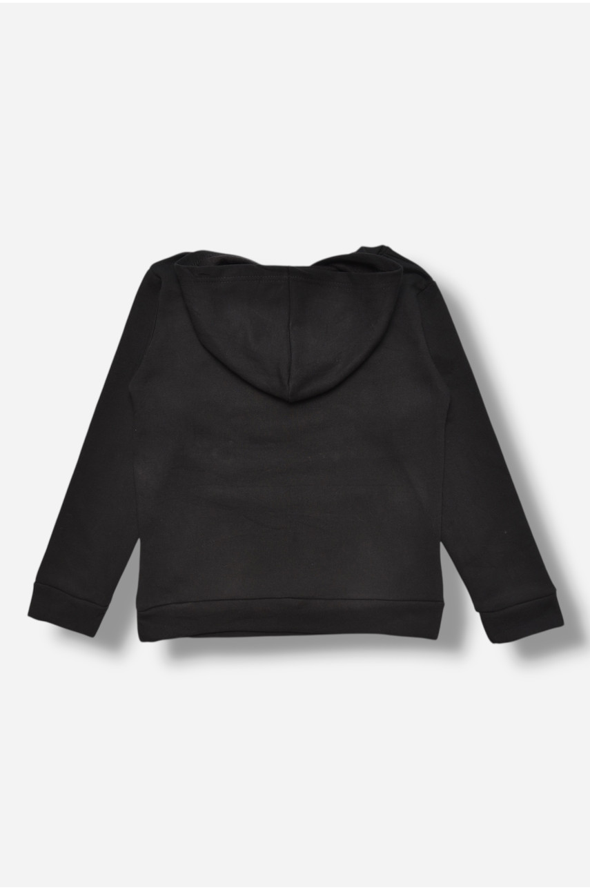Свитшот детский для мальчика на флисе черного цвета 306 206004