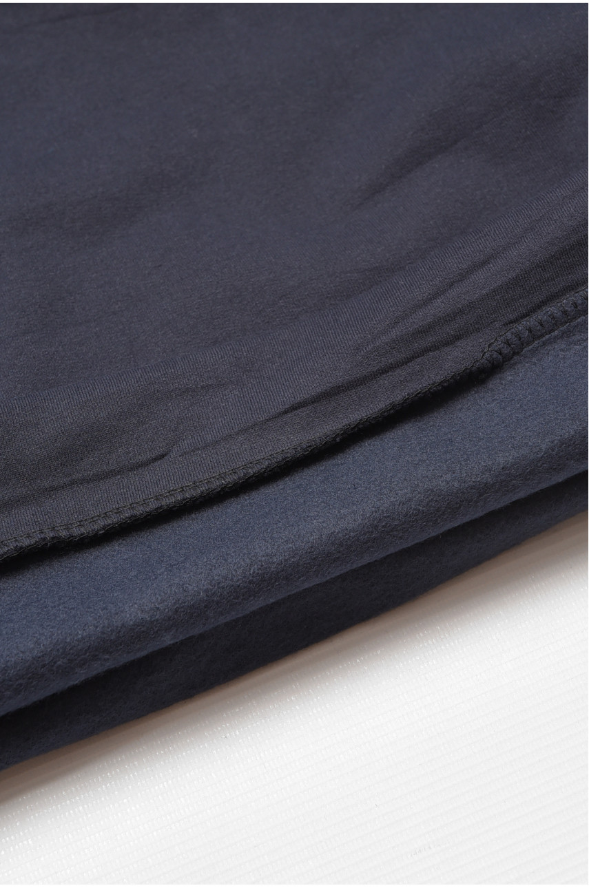 Свитшот детский для мальчика на флисе тёмно-синего цвета 322 206006