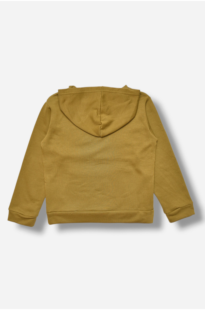 Свитшот детский для мальчика на флисе цвета хаки 322 206009