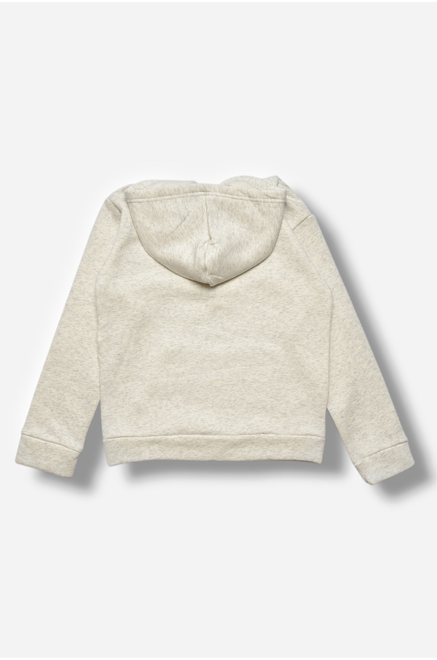 Свитшот детский для мальчика на флисе светло-серого цвета 322 206010