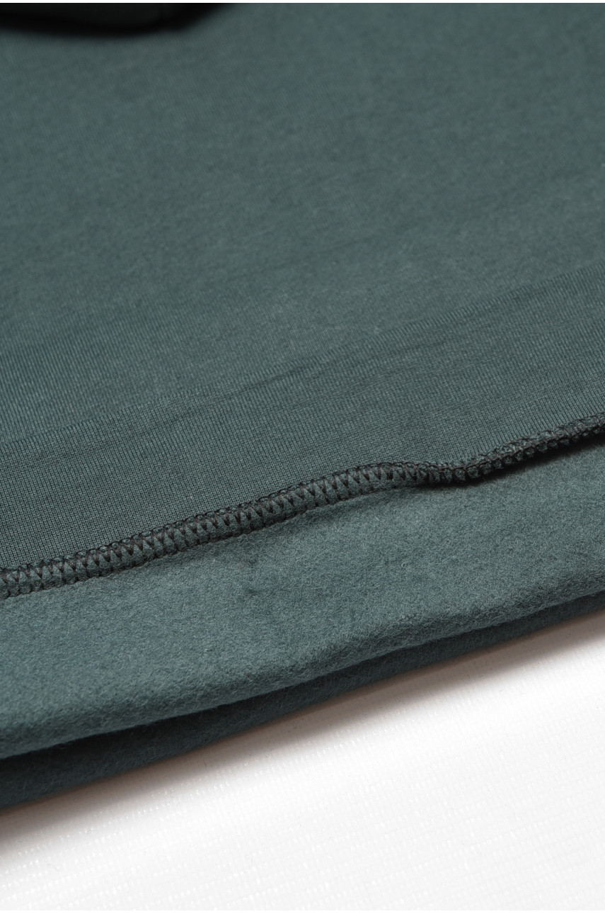 Свитшот детский для мальчика на флисе тёмно-зеленого цвета 308 206016 Свитшот детский для мальчика на флисе тёмно-зеленого цвета 308 206016