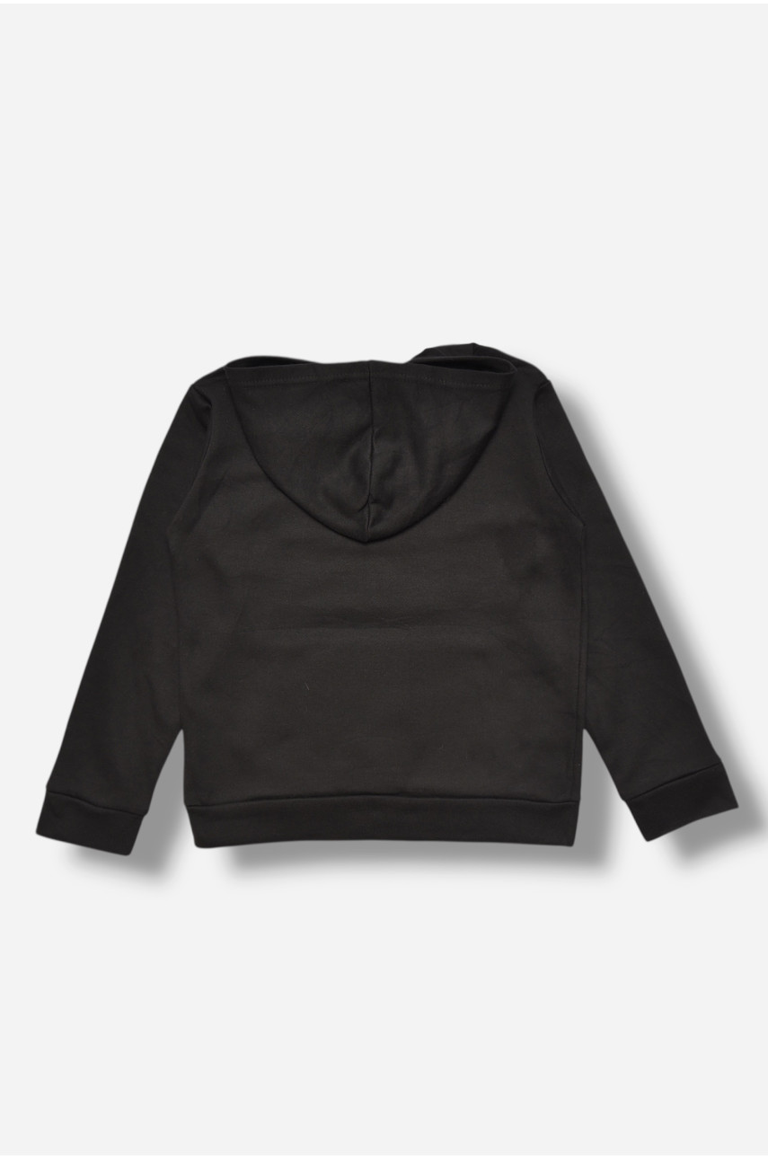 Свитшот детский для мальчика на флисе черного цвета 310 206020