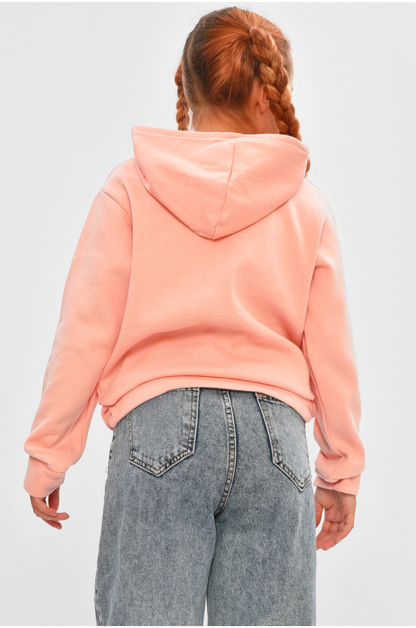 Свитшот детский для девочки на флисе розового цвета 202 206028 Свитшот детский для девочки на флисе розового цвета 202 206028