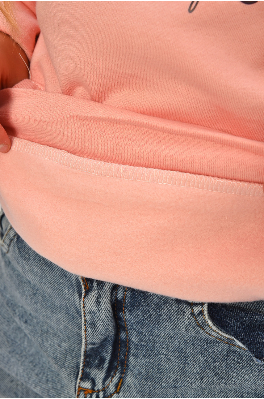 Свитшот детский для девочки на флисе розового цвета 202 206028 Свитшот детский для девочки на флисе розового цвета 202 206028