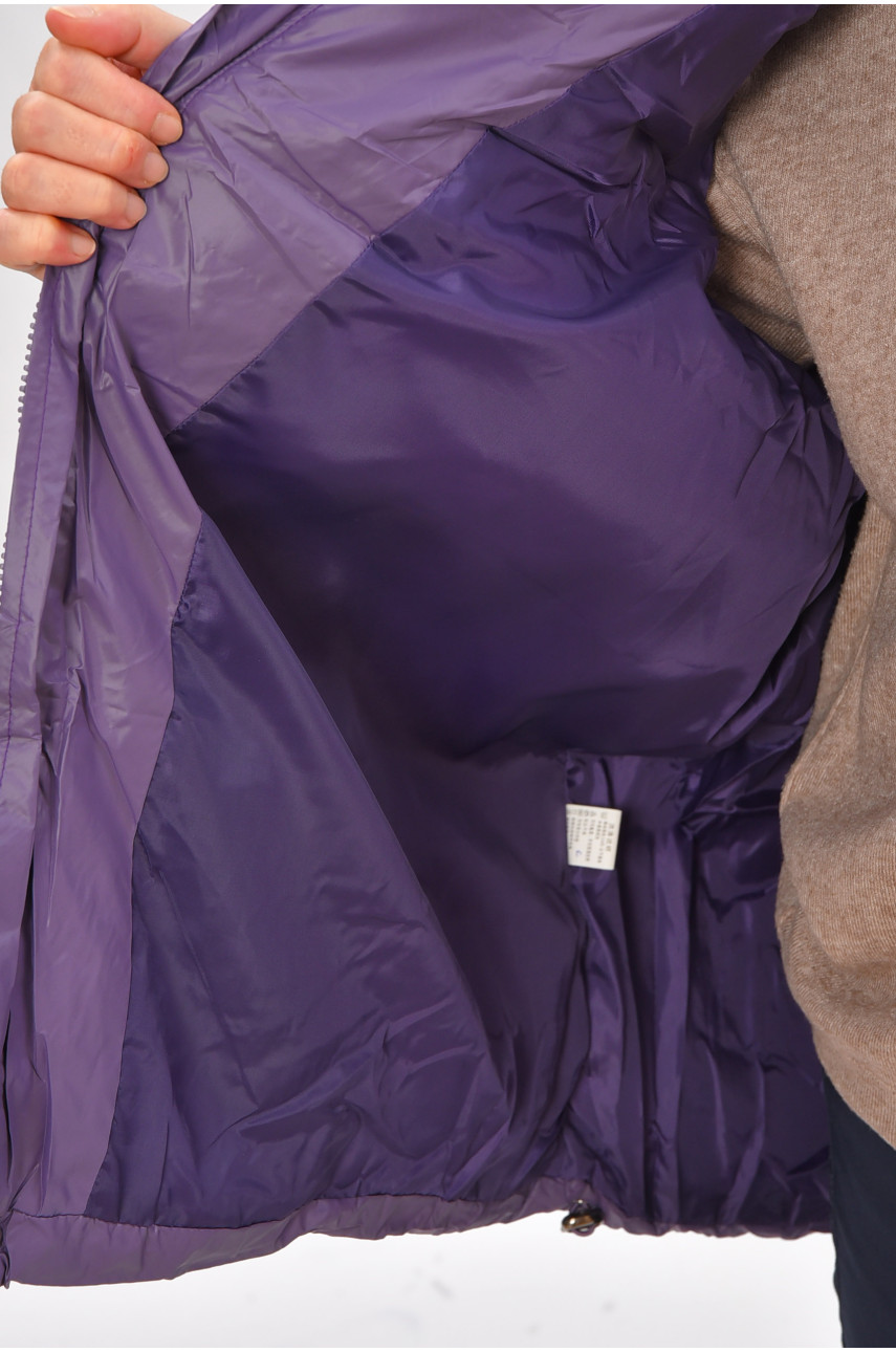 Жилетка женская батал демисезонная сиреневого цвета 618 206034