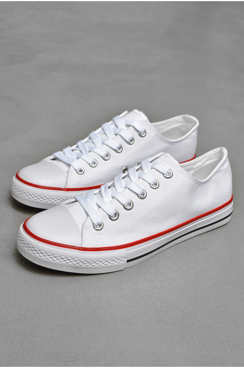 Кеды мужские белого цвета текстиль 688-2 206049