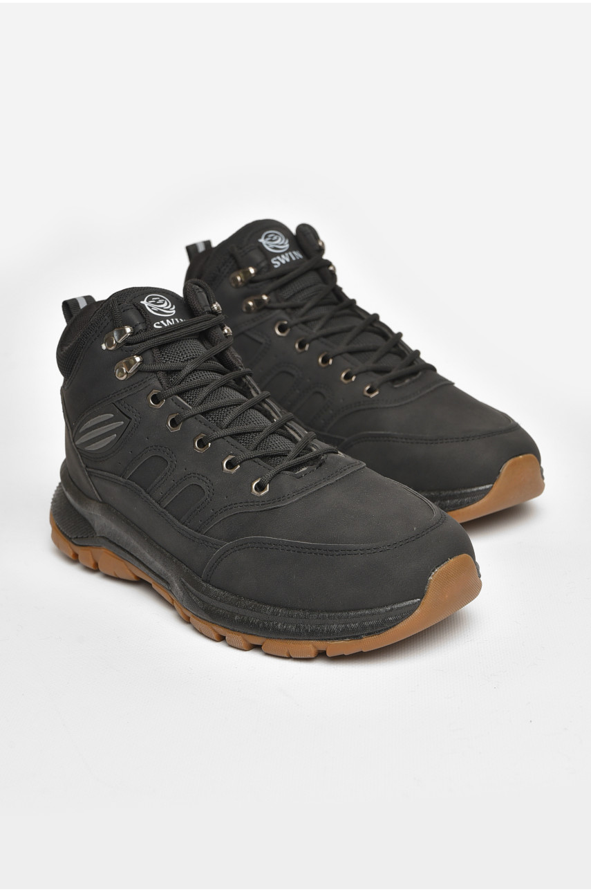 Ботинки мужские зимние на меху черного цвета 10604-1 206053