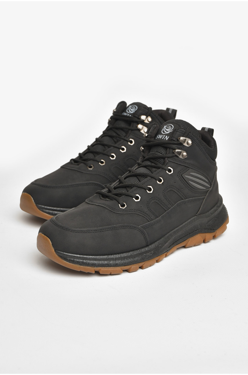 Ботинки мужские зимние на меху черного цвета 10604-1 206053