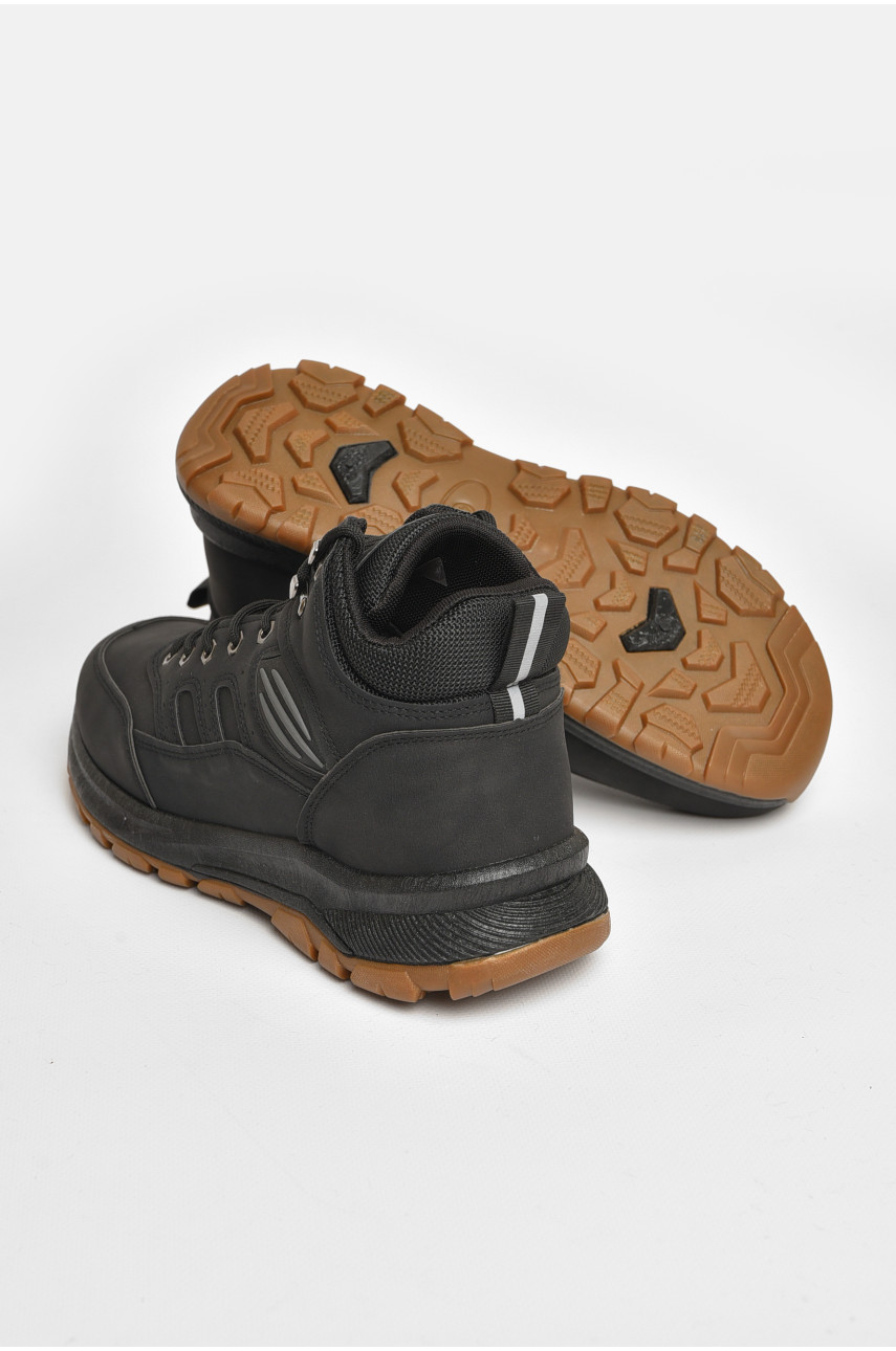 Черевики чоловічі зимові на хутрі чорного кольору 10604-1 206053