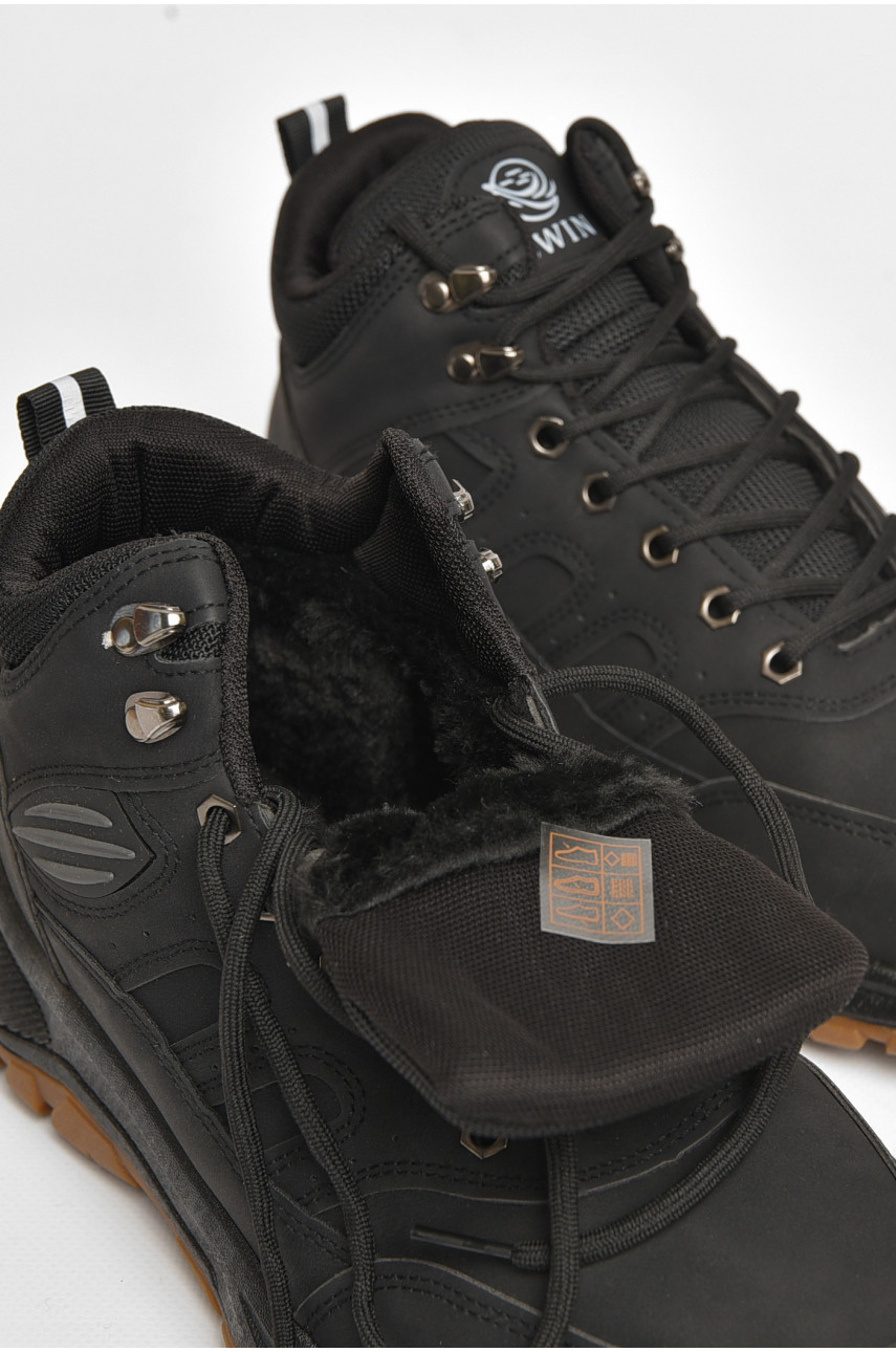 Черевики чоловічі зимові на хутрі чорного кольору 10604-1 206053