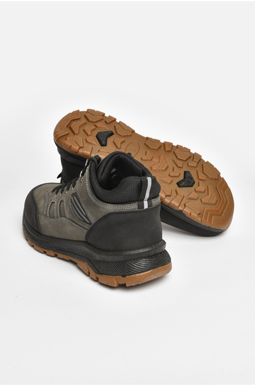 Черевики чоловічі зимові на хутрі темно-зеленого кольору 10604-2 206055