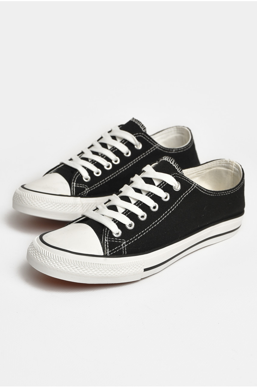 Кеды мужские черного цвета текстиль 88-58-2 206063