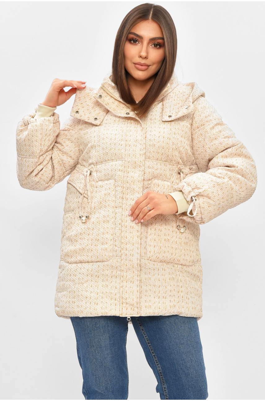 Куртка жіноча демісезонна молочного кольору 8805 206069