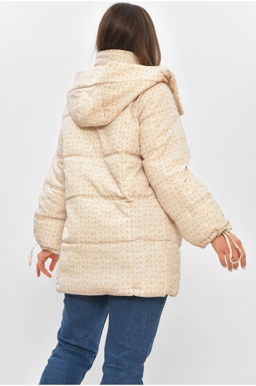 Куртка жіноча демісезонна молочного кольору 8805 206069 Куртка жіноча демісезонна молочного кольору 8805 206069