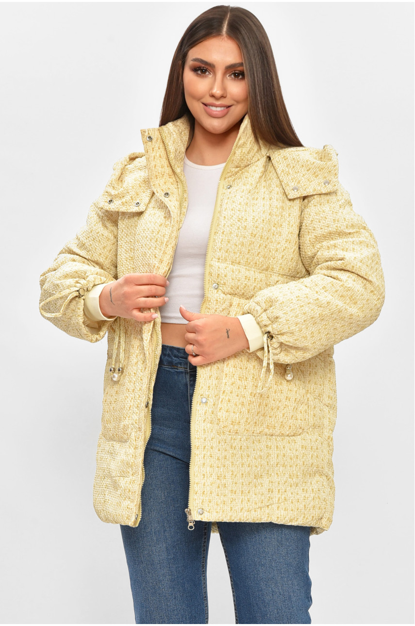 Куртка жіноча демісезонна світло-жовтого кольору 8805 206070