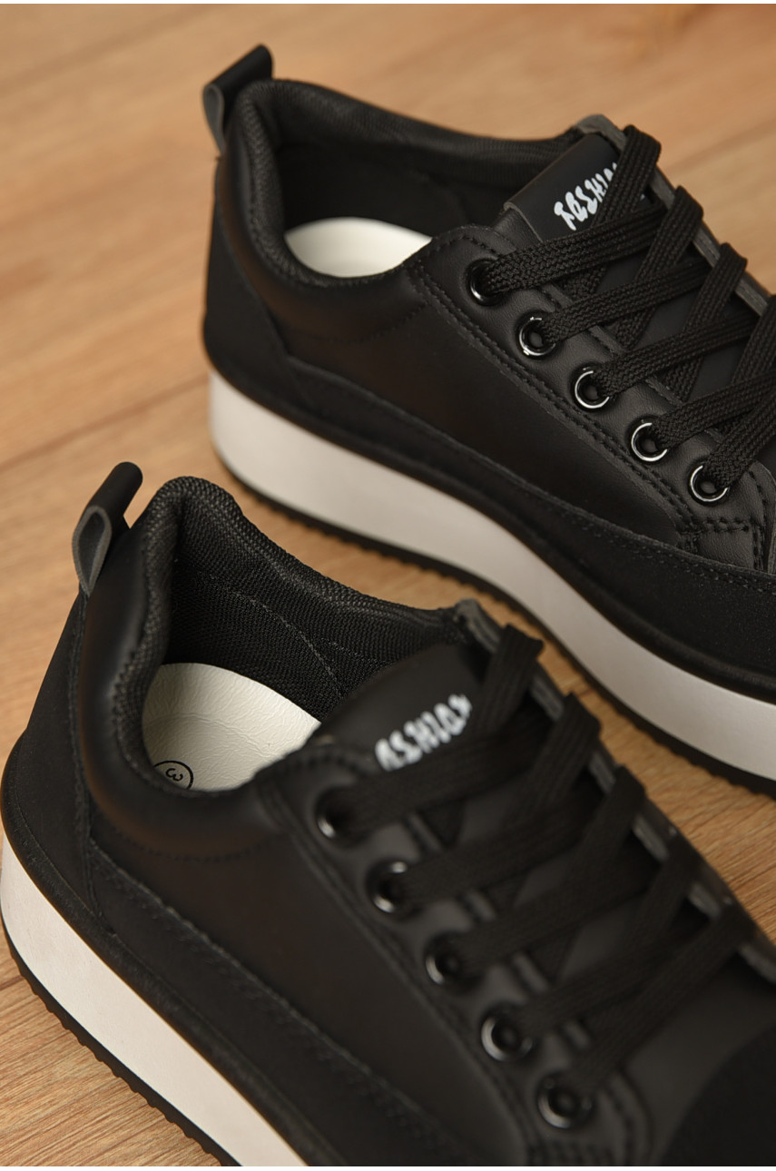 Кроссовки женские черного цвета на шнуровке К216 206071