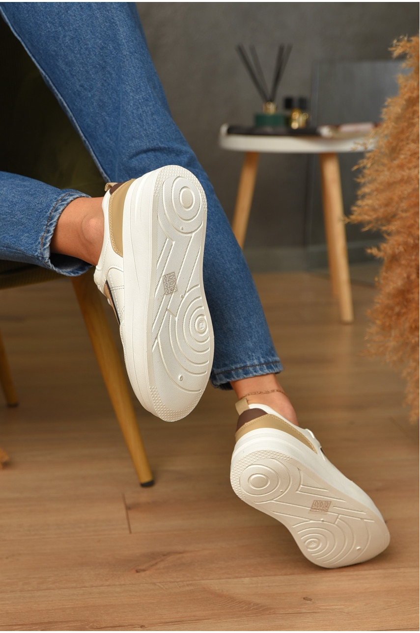 Кроссовки женские белого цвета на шнуровке L997-3 206093