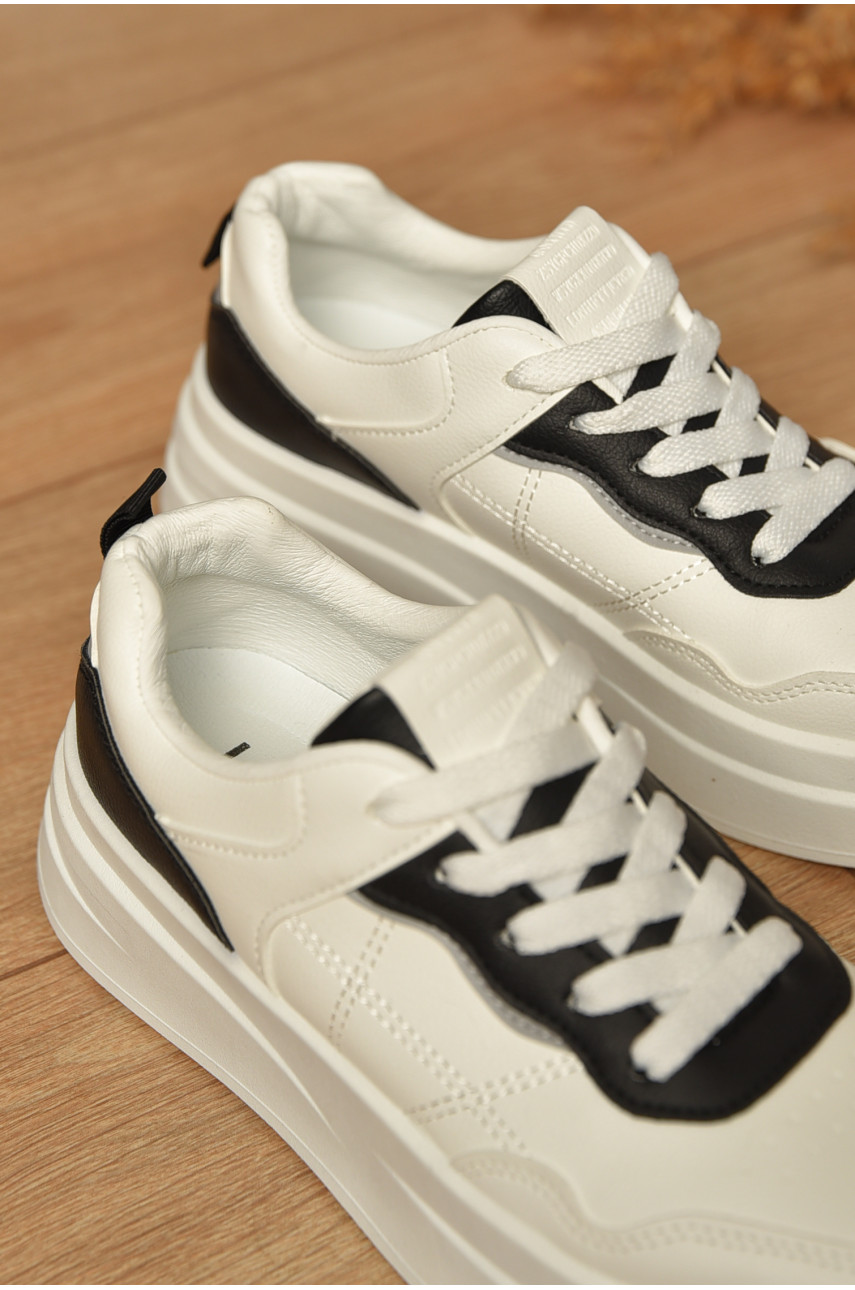 Кроссовки женские белого цвета на шнуровке L997-2 206094